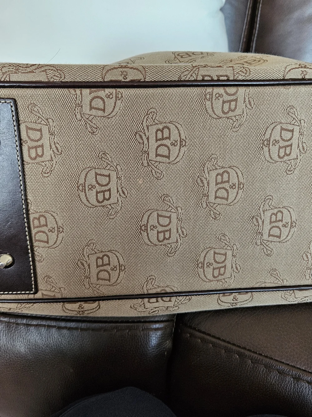 Dooney & Bourke Tan and Brown Canvas Interior Organizer